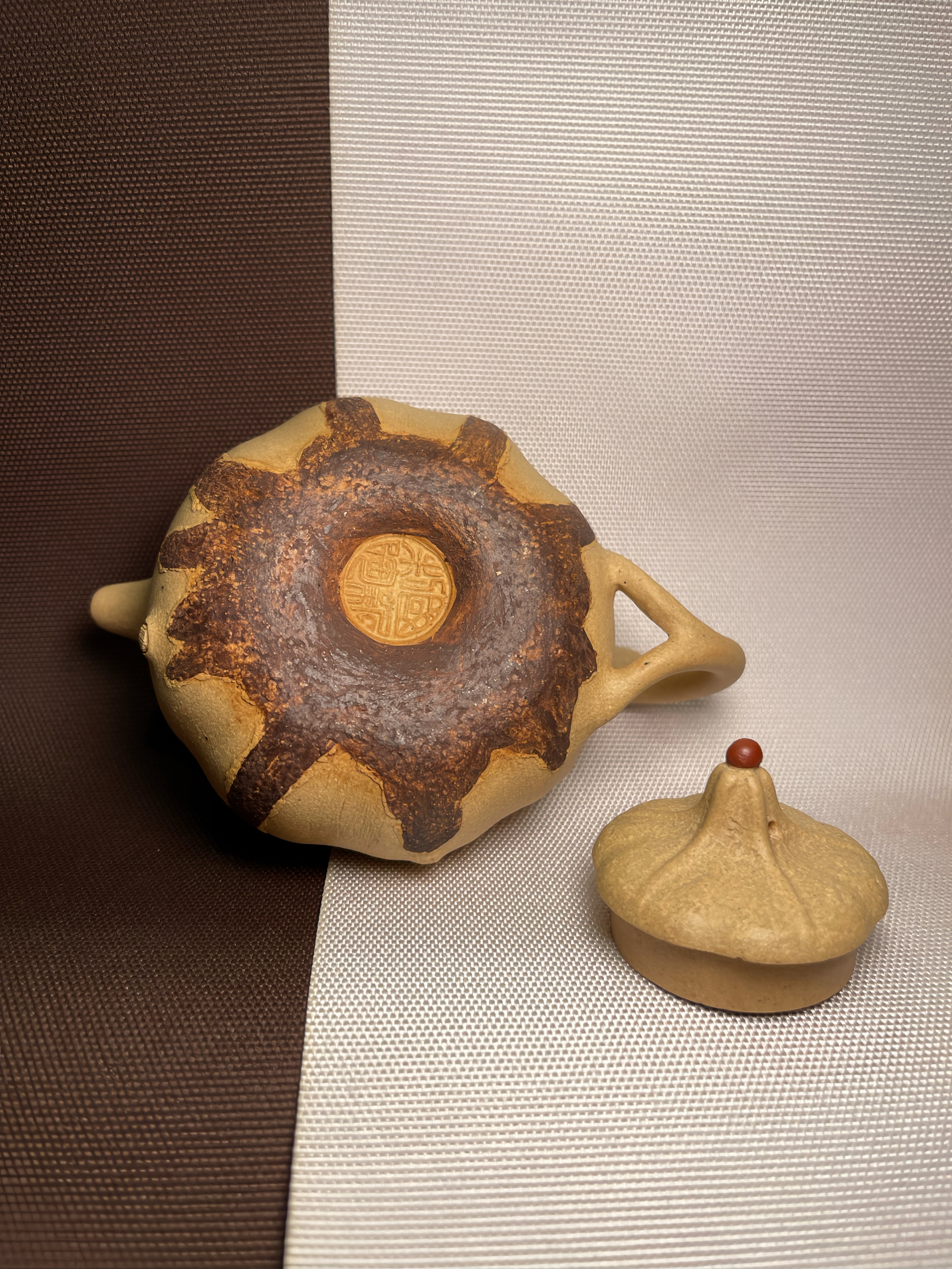 Rustic Ochre Seed Clay Teapot